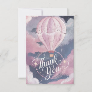Carte De Remerciements Elégant Salutation Hot Air Balloon