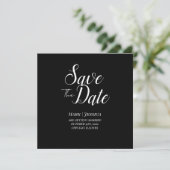 Carte De Remerciements Elegant Save The Date Thank you Card (Debout devant)