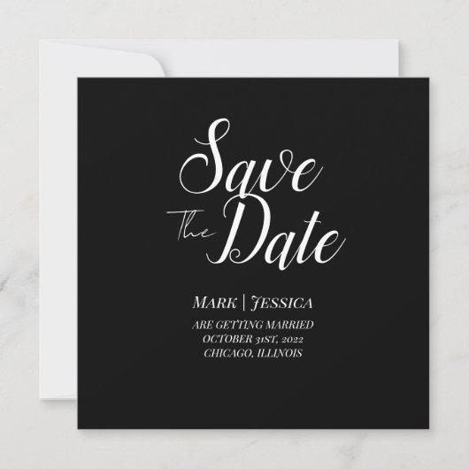 Carte De Remerciements Elegant Save The Date Thank you Card (Devant)