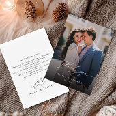 Carte De Remerciements Elegant script and modern photo