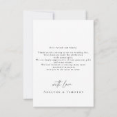 Carte De Remerciements Elegant script and modern photo (Dos)