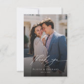 Carte De Remerciements Elegant script and modern photo (Devant)