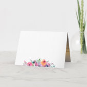 Carte De Remerciements Élégant Script aquarelle Mariage floral photo (Dos)