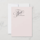 Carte De Remerciements Élégant script baby shower rose pâle (Devant)