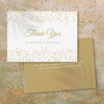 Carte De Remerciements Elegant Script Chic Gold Dust Confeti<br><div class="desc">Featuring elegant gold dust confeti framing your thank you message set in elegant gold typographiy. You can personalize with your own thank you message and names,  and the message on the reverse or delete the text if you prefer. A parfaite,  tu vas faire la fête ! Designed by Thisisnotme</div>