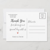 Carte De Remerciements Élégant Script Classy Black & White Love & Thanks (Dos)