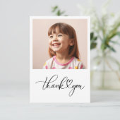 Carte De Remerciements Élégant Script Coeur Minimaliste Anniversaire (Debout devant)