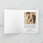 Carte De Remerciements Élégant script de calligraphie Mariage photo Colla (Intérieur)