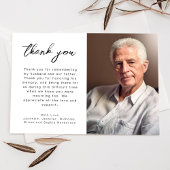 Carte De Remerciements Élégant script de photos funéraires