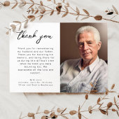 Carte De Remerciements Élégant script de photos funéraires