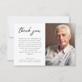 Carte De Remerciements Élégant script de photos funéraires (Devant)
