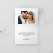 Carte De Remerciements Élégant Script Dusty Blue Message Mariage photo (Intérieur)