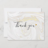 Carte De Remerciements Élégant script en marbre (Devant)