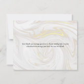 Carte De Remerciements Élégant script en marbre (Dos)