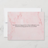 Carte De Remerciements Élégant script en marbre rose (Dos)