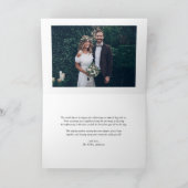 Carte De Remerciements Élégant Script Flourish White Photo Mariage (Intérieur)