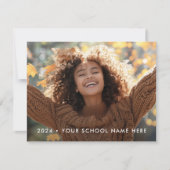 Carte De Remerciements Élégant script grade photo diplômé diplômé (Devant)