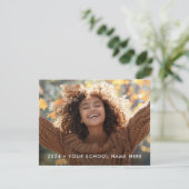 Carte De Remerciements Élégant script grade photo diplômé diplômé (Debout devant)