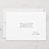 Carte De Remerciements Élégant script manuscrit Mariage personnalisé (Dos)