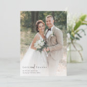 Carte De Remerciements Élégant script Mariage photo complet (Debout devant)