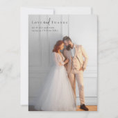 Carte De Remerciements Élégant script Mariage photo complet (Devant)