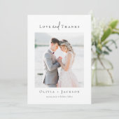 Carte De Remerciements Élégant script Mariage photo complet (Debout devant)