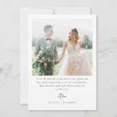 Carte De Remerciements Élégant script Mariage photo complet (Dos)