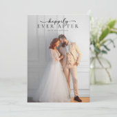 Carte De Remerciements Élégant script Mariage photo complet (Debout devant)