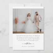 Carte De Remerciements Élégant script Mariage photo complet (Dos)