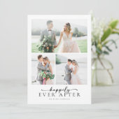 Carte De Remerciements Élégant script Mariage photo multiple (Debout devant)