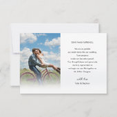 Carte De Remerciements Élégant script mariage simple typographie photo (Dos)