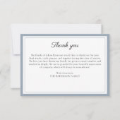 Carte De Remerciements Élégant script message personnalisé photo funérair (Devant)