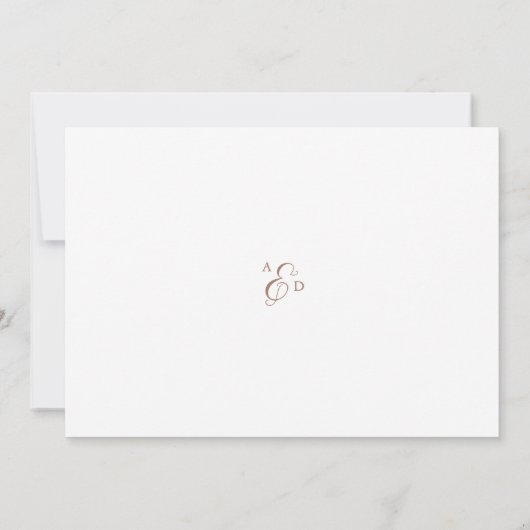 Carte De Remerciements Élégant Script Mocha Monogram Mariage Photo (Dos)