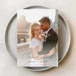 Carte De Remerciements Élégant Script Moderne 2 Mariage photo<br><div class="desc">Express votre gratitude avec notre Elegant Script Modern 2 Photo Mariage Carte de remerciements. Doté de deux belles photos de couple élégantes et de calligraphie manuscrite moderne,  ces cartes de remerciement de mariage photo sont parfaites pour tout type de mariages.</div>