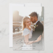 Carte De Remerciements Élégant Script Moderne 2 Mariage photo (Devant)