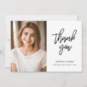 Carte De Remerciements Élégant script moderne Deux diplômes photo (Devant)