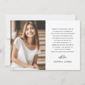 Carte De Remerciements Élégant script moderne Deux diplômes photo (Dos)