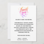 Carte De Remerciements Élégant script moderne Mariage noir blanc (Devant)