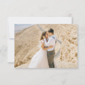 Carte De Remerciements Élégant script moderne Mariage photo Coeur (Dos)