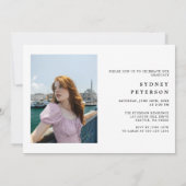 Carte De Remerciements Élégant Script Moderne Simple 2 Photo Graduation (Dos)