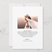 Carte De Remerciements Élégant script Monogramme Mariage photo (Dos)