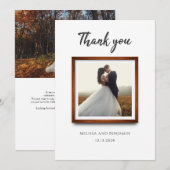 Carte De Remerciements Élégant Script Multi Photo Mariage (Devant / Derrière)