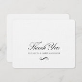 Carte De Remerciements Élégant script noir Mariage personnalisé Monogramm (Devant / Derrière)