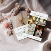 Carte De Remerciements Élégant script photo