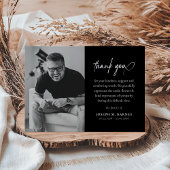 Carte De Remerciements Élégant Script Photo Funeral