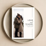 Carte De Remerciements Élégant Script Rustic Photo Mariage<br><div class="desc">Express votre gratitude sincère avec notre Elegant Script Rustic Photo Mariage Carte de remerciements. Ce design allie élégance moderne et charme intimiste,  avec des éléments côtiers sereins et des moments romantiques et confortables.</div>