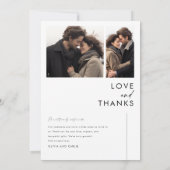 Carte De Remerciements Élégant Script Rustic Photo Mariage (Dos)