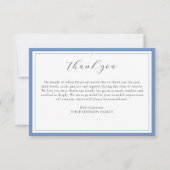 Carte De Remerciements Élégant Script Simple Cross Custom Funeral (Devant)