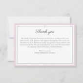 Carte De Remerciements Élégant Script Simple Cross Custom Funeral Photo (Devant)