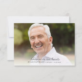 Carte De Remerciements Élégant Script Simple Cross Custom Funeral Photo (Dos)